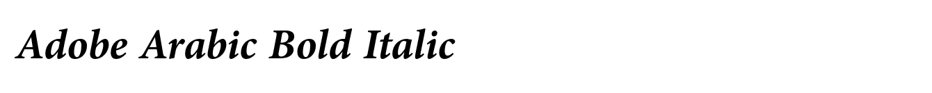 Adobe Arabic Bold Italic